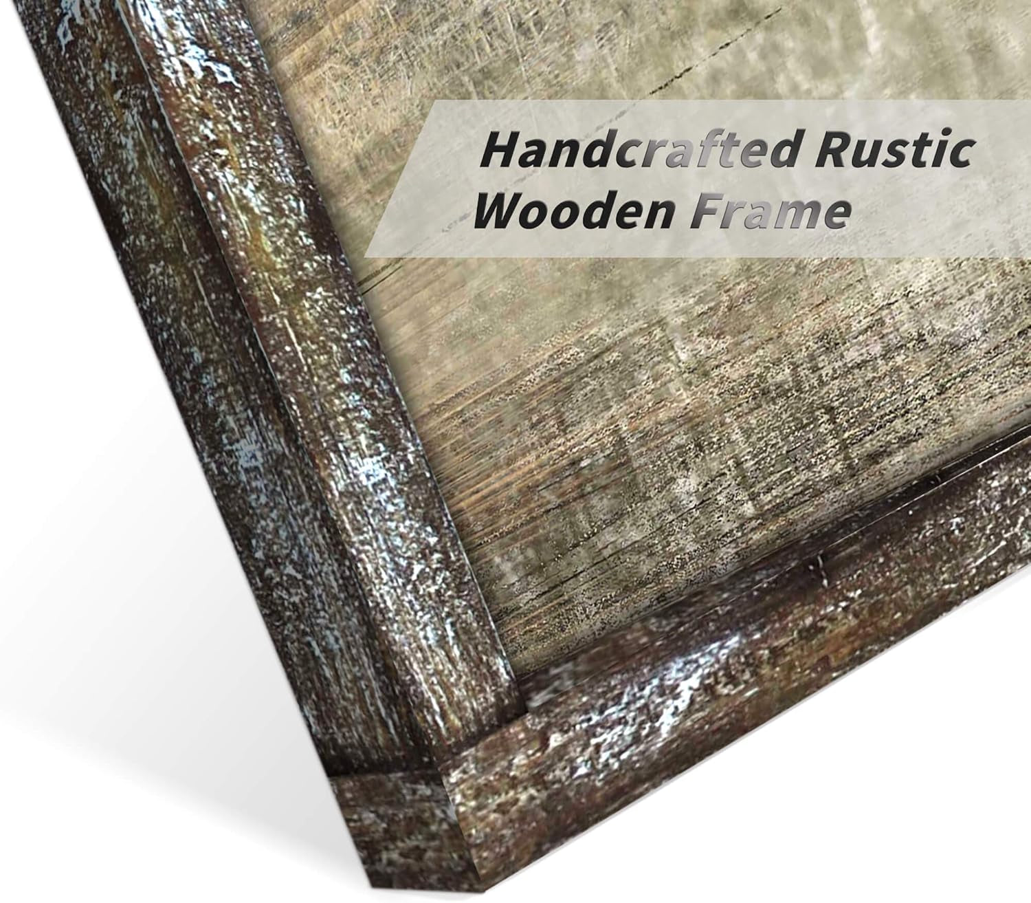 Wooden Horses Picture Wall Decor: Modern Running Wildlife Horse Animal Painting Print on Rustic Textured Wood Artwork Wall Art with Handcrafted Wooden Framed (40" X 20")