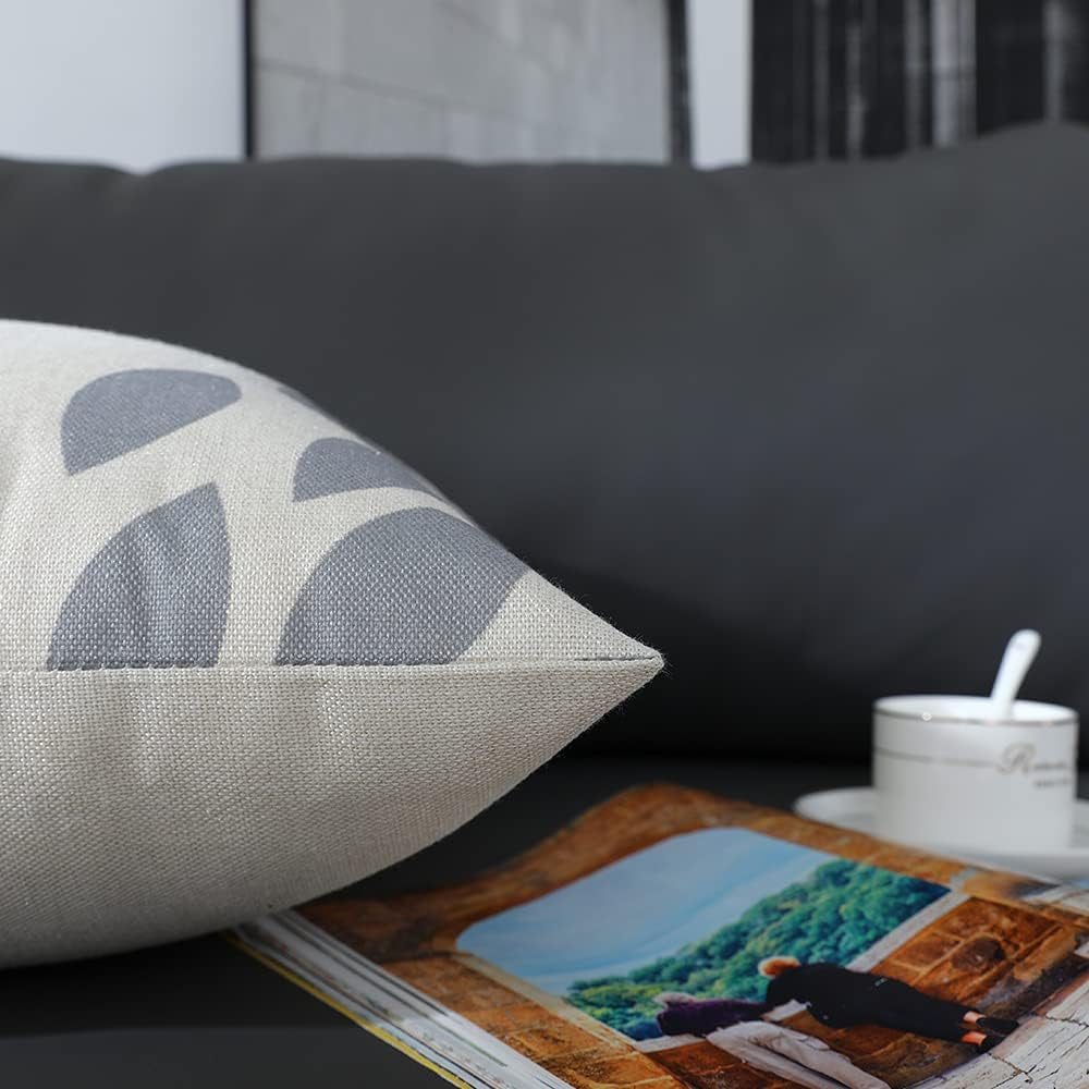 Throw Pillow Covers 18X18 Inch, Pillow Covers 18X18,Squar Pillow Covers Set of 4 Boho Modern Farmhouse Neutral Decorative Pillowcases Linen Cushion Case for Couch, Bed, Home Decor